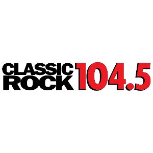 Logotipo de la emisora ​​de radio KFXJ Classic Rock 104.5 FM
