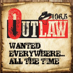 Logotipo de la emisora ​​de radio KKIK 106.5 Outlaw Country