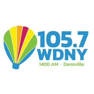 Logo of radio station 105.7 WDNY