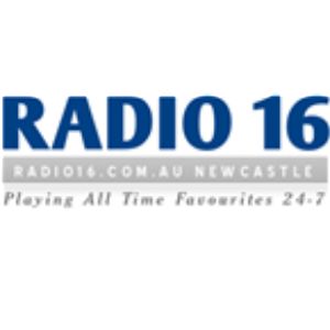 Logotipo de la emisora ​​de radio Radio16 Newcastle