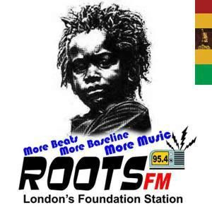 Logotipo de la emisora ​​de radio UK Roots FM