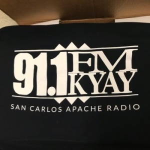 Logo of radio station San Carlos Apache Radio 91.1 FM