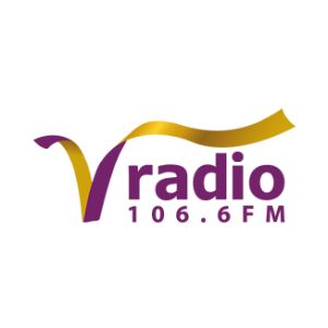 Logotipo de la emisora ​​de radio V-Radio Jakarta 106.6 FM